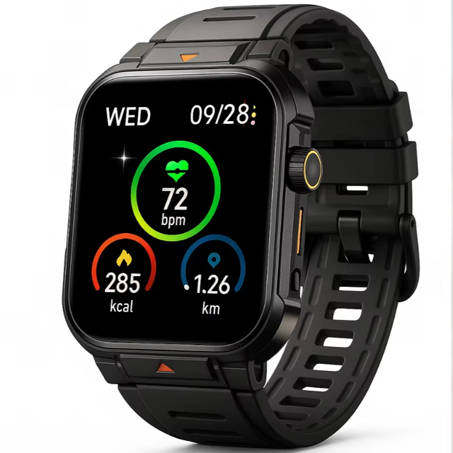 2025 FN07 L81 Outdoor Sports Smartwatch 1.95" Square Display BT Call 340mAh HR SpO2 Sleep Compass Calendar Silica Gel IP68