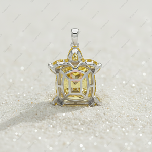 Colgantes y Dijes de Joyería Fina de Plata de Ley 925 Chapados en Oro con Diseño de Tortuga Amarilla Navideña, Diamante Cultivado en Laboratorio con Certificación GIA VVS - Product Image 3