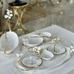Superior Shape <b>White</b> And Gold Fancy Flower Attached Design Decorative <b>Bowl</b> Metal Handcrafted Luxury Home Fruit <b>Serving</b> <b>Bowl</b> - Product Image 1