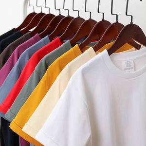 Haut classement plaine coton lourd luxe t-shirt unisexe impression personnalisée Logo cou blanc hommes col rond sport t-shirt pour hommes - Product Image 1