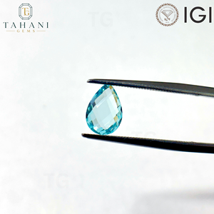Piedras Preciosas de Granate YAG Paraíba Cultivadas en Laboratorio AG, Corte Briolette, para Joyería, Certificadas por IGI, Sueltas, 5x7mm-8x10mm, Perlas Azules - Product Image 1