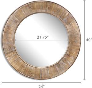 Premium Quality Modern Shabby Chic Glass Wall <b>Mirror</b> 31.5 Inch Round Hanging Home Decor for Living Room - Product Image 6