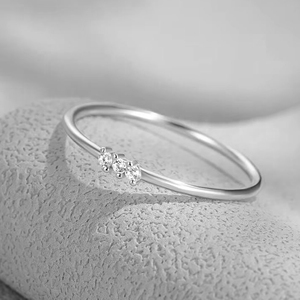 Classic Round Cut Three Stones Minimalist Ring 10K Pure Solid Gold Lab Diamond Engagement Ring Christmas Gift for Her - Product Image 2