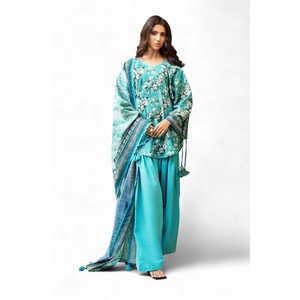 Conjunto de Salwar Kameez de Algodón Estampado Khaddar de 3 Piezas, Estilo Pakistaní, Ropa Étnica India para Festivales, Material Resistente SD-52232 - Product Image 2