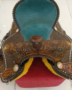 AFR Exportación de alta calidad occidental caballo sillín ecuestre con tachuela conjunto barril carreras cuero genuino inglés importado - Product Image 5