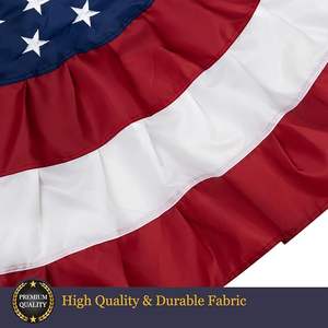 Drapeaux de fanionnerie extérieurs 1,5x5 pieds en polyester durable et imperméable, à suspendre, avec petites plis, drapeaux américains brodés d'étoiles - Product Image 5