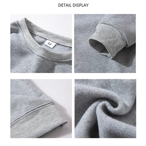 Sweat-shirts d'hiver 100% coton de haute qualité pour hommes sur mesure Pull-Over Crew Neck Solid Design Print Pattern Hoodies Sweatshirts - Product Image 4