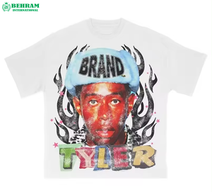 Heavyweight 300 gsm blanco y negro Boxy Fit camisetas recortadas camiseta de gran tamaño en blanco camiseta personalizada para hombres - Product Image 5