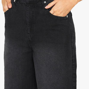 Look élégant délavé respirant long lavé Baggy femmes Jorts / Trendy femmes Denim Shorts décontracté Look noir Shorts pour l'été - Product Image 4