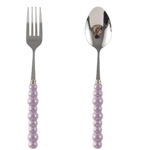 Couverts à la main avec poignée peints à la main Serveur à salade pour événements fêtes Traiteur Outils de service décoratifs faits à la main en acier inoxydable doré - Product Image 5