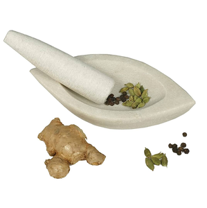 Granit Pierre Marbre Mortier et Pilon Ensemble Concasseur Mélange Ingrédients Élégant Maison Meilleur Outil De Cuisine - Product Image 6