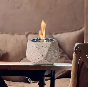 Atas meja lubang api mangkuk berlian pribadi perapian dalam ruangan lubang api meja dalam ruangan pembuat geometris Mini lubang api