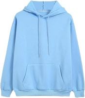 Sudadera de gran tamaño gruesa lisa de alta calidad al por mayor, Jersey transpirable de color azul pálido, Sudadera con capucha Unisex en blanco para hombre - Product Image 4