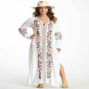 Robe longue ample à manches longues, respirante, longueur genou, en tissu métallisé, taille naturelle, grande taille, style bohème décontracté pour femme, idéale pour l'été - Product Image 2