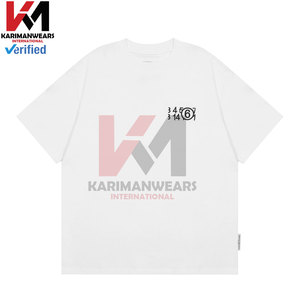 Camiseta holgada para hombre con logotipo bordado de dígitos, ropa de calle informal de algodón 100%, camiseta de manga corta, uso diario, moda urbana de Hip Hop - Product Image 3