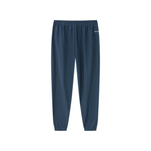 ERKE <b>Men's</b> 100% Cotton Knitted <b>Cropped</b> <b>Pant</b> Dark Foggy Blue Size XL Lightweight with Zipper Decoration and Patterned Wash - Product Image 2