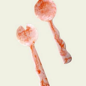 Ensemble de deux cuillères à salade en résine de pêche, écologiques, lavables au lave-vaisselle, produit très vendu, fabriqué en Inde - Product Image 2