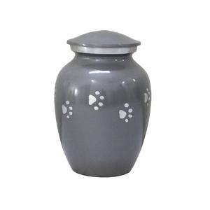 High Quality Aluminium Cremation <b>Pet</b> <b>Urns</b> With Black Paw Print And White Color Finished Metal Funeral <b>Urns</b> For Human Ashes - Product Image 2