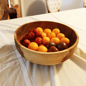 Bol à salade en bois d'acacia de conception bohème de haute qualité nouvelle version bol de service en bois naturel poli ustensiles de cuisine en gros - Product Image 4