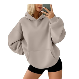 Plus Size Hooded Sweatshirt, Unisex Warm Fleece Pullover <b>Hoodie</b>, Casual <b>Oversized</b> Streetwear for Cold Weather - Product Image 1