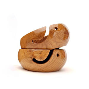 Cuencos de madera artesanales para hilo, organizador de cuencos de lana de madera de estilo personalizado, accesorios de ganchillo para tejer - Product Image 4