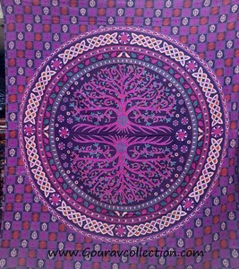 Tapisserie murale décorative BARMERI TREE PURPLE imprimée numériquement, sur mesure, en coton, vente en gros, drap de lit GC-TPDB-196. - Product Image 1