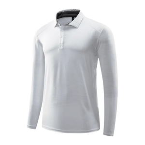 Camisetas Polo de manga larga para hombre de 180 GSM al por mayor, camisetas lisas con logotipo personalizado, ropa de golf informal elegante, bordado sólido - Product Image 5