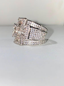 Baguette Cross Hommes Iced Out 5X Layered Diamond Moissanite Designer Grands Anneaux pour Mariage et Fiançailles Options de Cadeaux - Product Image 3