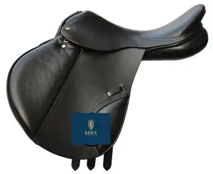 Silla de montar a caballo inglesa de salto de cuero genuino de la mejor calidad para exportación mundial de silla de montar de cuero puro de la India