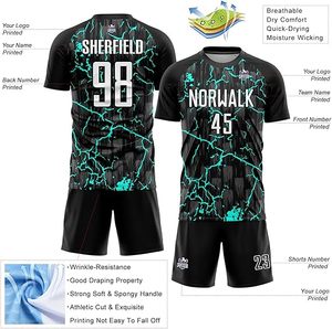 Conjunto de Uniforme de Fútbol de Alta Calidad, Impresión Digital, Manga Corta, con Logotipo de Diseño Personalizado, Transpirable, de Secado Rápido y Ligero - Product Image 5