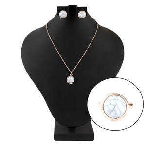 Women's Fancy <b>Locket</b> Set - Golden - White - Product Image 1