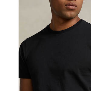 T-shirt en coton uni à manches courtes pour homme, t-shirt graphique tricoté personnalisé avec logo pour hommes - Product Image 4