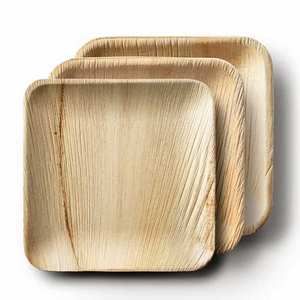 Assiettes carrées profondes écologiques en feuille de palmier Areca Vaisselle jetable biodégradable de 3.5 cm de profondeur - Product Image 3