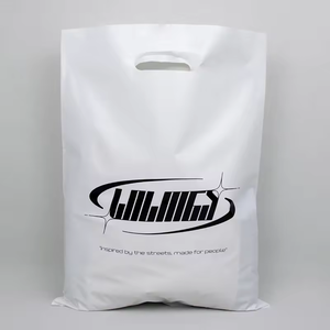 Vente en gros de sacs à provisions de transport en plastique PEHD/PE-BD personnalisés avec poignée d'emballage à gousset découpé avec logo pour emballage alimentaire prêt pour la vente au détail - Product Image 5