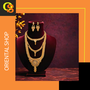 Boucles d'oreilles collier de conception traditionnelle serties de boucles d'oreilles collier style tendance plaqué or 22 carats à vendre par les exportateurs - Product Image 3