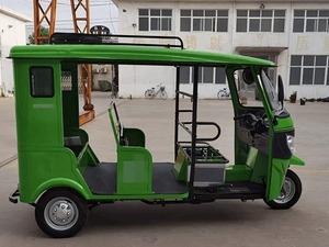 รถสามล้อไฟฟ้าสำหรับผู้โดยสาร 48V 501-800W แบบเปิดประทุน 3 ที่นั่ง สีน้ำเงิน โครงเหล็ก 80 กม./ชม. เบรกดิสก์หน้า รับน้ำหนักได้ 200-300 กก. - Product Image 1