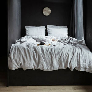 Set seprai linen organik alami 100% dan 2 sarung bantal set seprai linen dalam berbagai warna queen king ukuran kembar sprei polos - Product Image 2