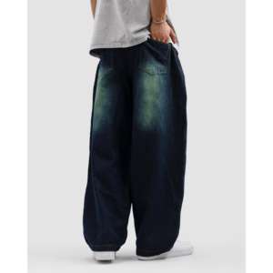 กางเกงยีนส์ทรงวินเทจเอวสูงทรงหลวมสไตล์สตรีทแฟชั่นขาบานพิมพ์ลายเพชรคริสตัลสีสันสดใสผ้ายีนส์ฟอกสีสำหรับฤดูใบไม้ร่วงและฤดูหนาว - Product Image 1