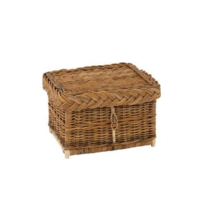 Cercueil compact carré en osier pour la crémation des animaux de compagnie, urne commémorative tissée naturelle, boîte minimaliste écologique, récipient de souvenir - Product Image 2