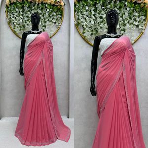 Meest Verkochte Faux Georgette Sequentie <span class=keywords><strong>Saree</strong></span> Met Mooie Blouse Voor Vrouwen Feest En Bruiloft Gelegenheid Uit India - Product Image 6