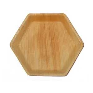 Plaques hexagonales en feuille de palmier Areca écologiques pour les fêtes, les événements et la restauration avec un design jetable naturel - Product Image 4