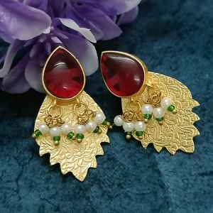 Top Indian Manufacturer Latest Design Gold Plated Multi Color <b>Pearl</b> <b>Earrings</b> Set Women's Ethnic - Product Image 6
