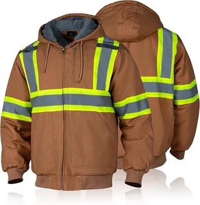 Hi Vis Winter Safety <b>Jacket</b> Stand <b>Reflective</b> Polyester Fleece Customizable Front Logo High Visibility Sweater Anti-Bacterial - Product Image 5