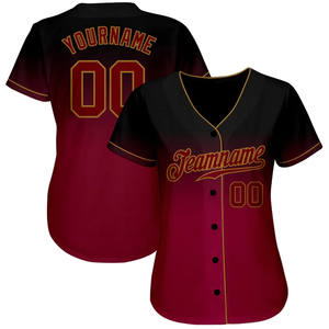 Maillot de baseball unisexe personnalisé brodé, uniforme de baseball en gros, col en V respirant avec boutons, 100 % polyester, OEM - Product Image 2