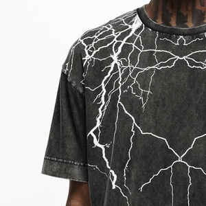 เสื้อยืดผ้าฝ้ายเปลือยไหล่ทรงโอเวอร์ไซส์สำหรับผู้ชายและผู้หญิงเสื้อยืดซักได้แนววินเทจ - Product Image 5