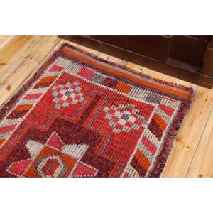 2,7x9,2 ft Turkish Rug, Vintage <b>Runner</b> Rug, <b>Red</b> Orange Southwestern Wool Rug - Product Image 5