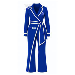 ชุดจั๊มสูทขากว้างปักลายแนวกรีก Zeta phi Beta ชุดบอดี้สูทสำหรับใส่ในสำนักงานที่หรูหรา - Product Image 1