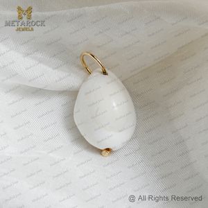 จี้เปลือกหอยสีเหลืองทอง14K ประดับเพชรเปลือกหอยเครื่องประดับ unisex ของขวัญทำด้วยมือดีไซน์ใหม่จี้เครื่องประดับเปลือกวัว - Product Image 6