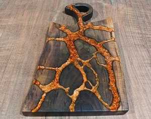 Tabla de cortar de madera de mango hecha a mano personalizada del fabricante Proveedor único de tabla de cortar de madera - Product Image 5