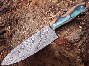 ชุดมีดสแตนเลสอเนกประสงค์แบบมืออาชีพ8นิ้วงานแฮนด์เมดด้ามจับไม้ชิงชัน - Product Image 3